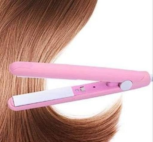 Image of Small Professional Hair Straightener Flat Iron for Women Easy Hair Styling Device Pink 