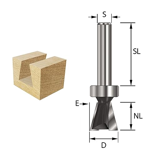 ENT 16200 Gratfräser HW, Schaft (S) 8 mm, Durchmesser (D) 12 mm, NL 12 mm, E 14°, SL 32 mm, mit Kugellager
