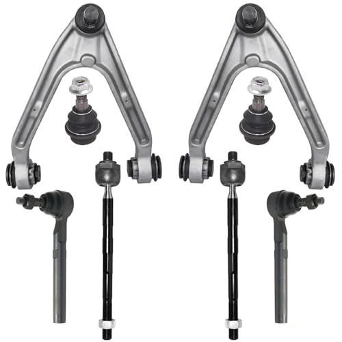 Image of Detroit Axle - 8pc Front End Kit for 2006-2010 Hummer H3 2009-2010 H3T, 2 Upper Control Arms with Ball Joint 2 Lower Ball Joints 4 Inner Outer Tie Rods 2007 2008 Replacement