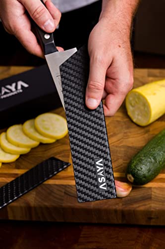 Asaya Professional Knife Edge Guards -Universal Blade Covers - Extra Strength, ABS Plastic and BPA-Free Felt Lining, non-Toxic and Food Safe - Knives Not Included (9Pcs)