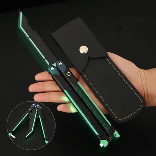 Butterfly Knife Practice Training Bladeless Folding Survival Game Equipment Around Valorant RGX Luminous Video Card Butterfly Knife (blue)