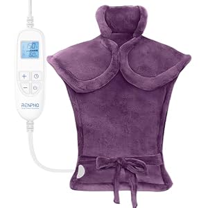 RENPHO Heating Pad for Neck and Shoulders and Back Pain Relief Mothers Day Birthday Gifts for Mom Wife Grandma Women FSA HSA Eligible Heat Pad Fast Heating ETL Certified 24×33 Purple