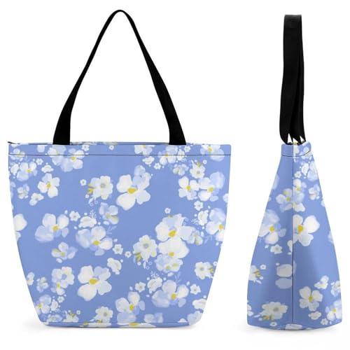 Sac de shopping pour voyage et grand sac à main pour femme au motif de petites fleurs