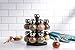 Olde Thompson Since 1944 Orbit Rotating Rack, 16 Refillable Spice Jars, Labeled Shaker Tops, 45, Black, Clear