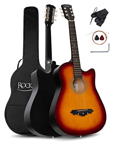 Rocktile WSD-5C-SB Slim Line Set de guitare folk Sunburst - Les Beatles, Paul McCartney, John Lennon, RIngo Starr, George Harrison Rocktile WSD-5C-SB Slim Line Set de guitare folk Sunburst