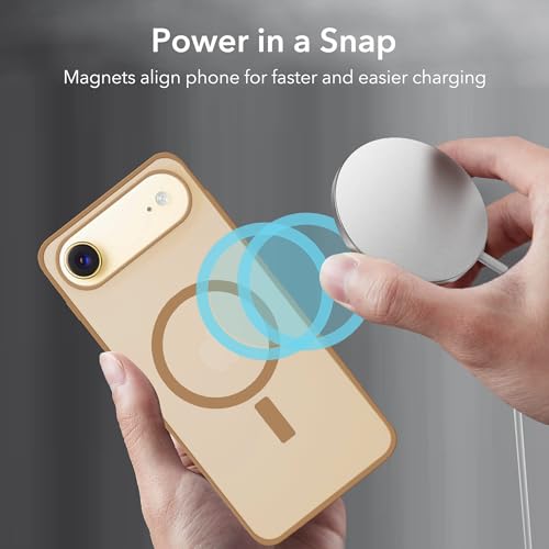 Image of amazon basics Luxury Paper Thin Case Cover for iPhone 17 Air | Matte Finish | Compatible with magsafe | (Gold, iPhone 17 Air)