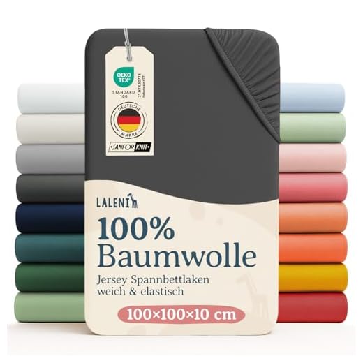 Sämann Jersey Spannbettlaken Spannbetttuch für Laufgitter 100x100 cm, Baumwolle grau 6 Laleni Jersey Spannbettlaken Laufgitter quadratisch 100x100 cm - Oeko-Tex Zertifiziert, 100% Baumwolle, atmungsaktives Spannbetttuch für Baby, 135 g/m², Anthrazit