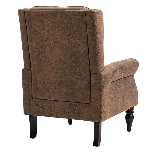 Sillón Tufted Wingback Microfibra Chocolate miniatura 7