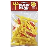 Gt Golf Supplies Block Head Tees - 50pc Combo Pack - 1 1/2 (15) & 2 3/4 (35) - RED/Yellow