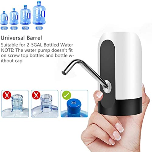 Miniatura 5 de Dispensador De Agua Fría Automático, Bomba Grifo Dosificador Extraer Agua De Garrafas Compatible 5, 8 Y 10 Litros, Botellas, Universal, Usb, Camping, Escuela, Oficina, Tubo Silicona Libre Bpa Blanco
