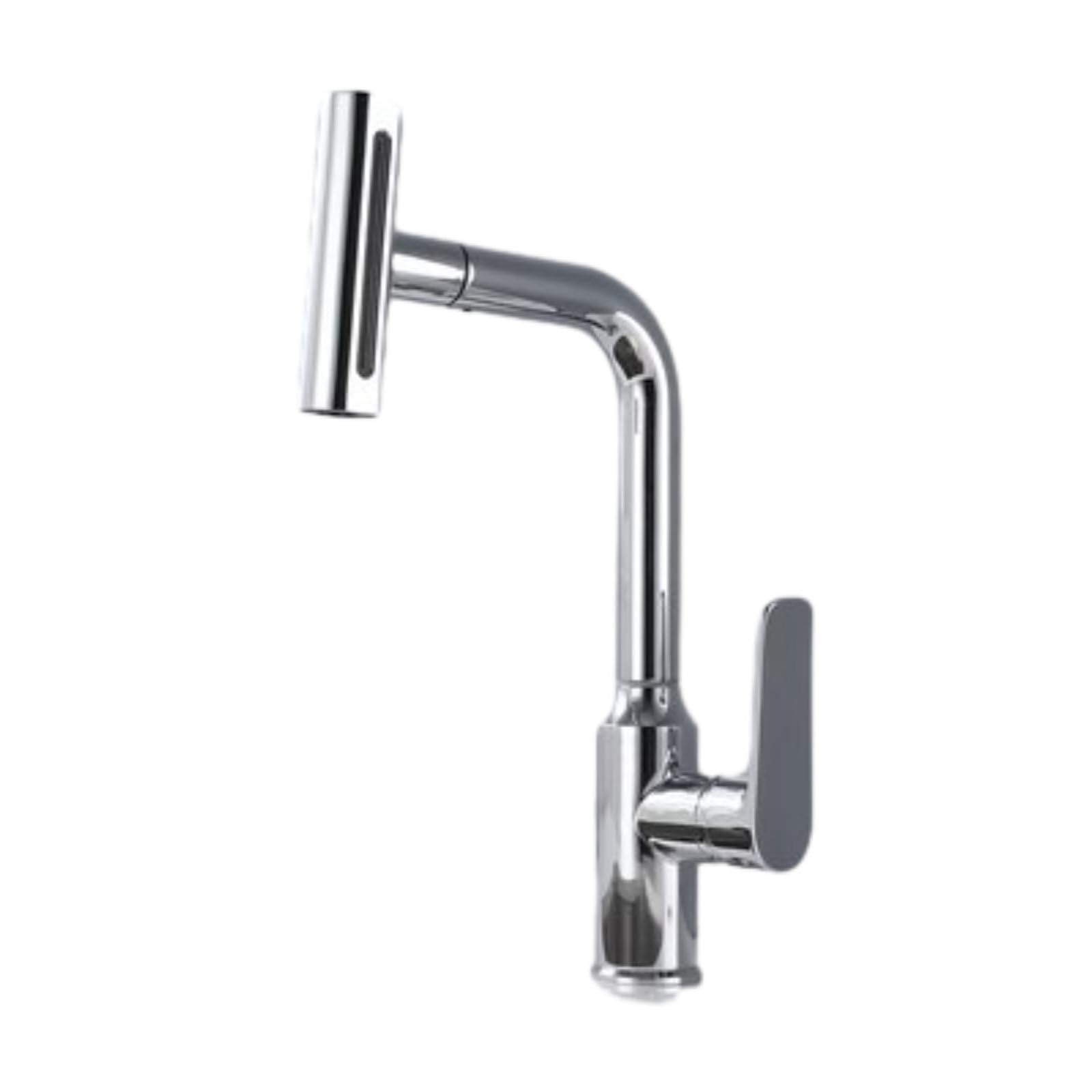 ZYCHSJXA Kitchen Taps Pull-Out Faucet with Hot and Cold Splash-Proof Multifunctional Household Retractable Waterfall Chrome-Plated