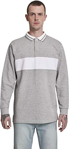 Urban Classics Rugby Panel Shirt T, Grigio