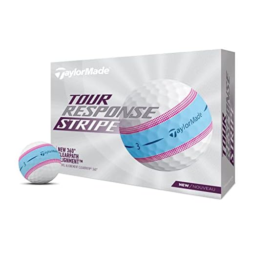TaylorMade Tour Response Stripe Ball - Blue/Pink