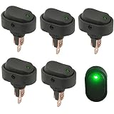 Qiorange 30 Amp 12 V LED ON-OFF Rocker Switch Toggle Triangle Plug Switch For Car Motorcycle Boat Ma