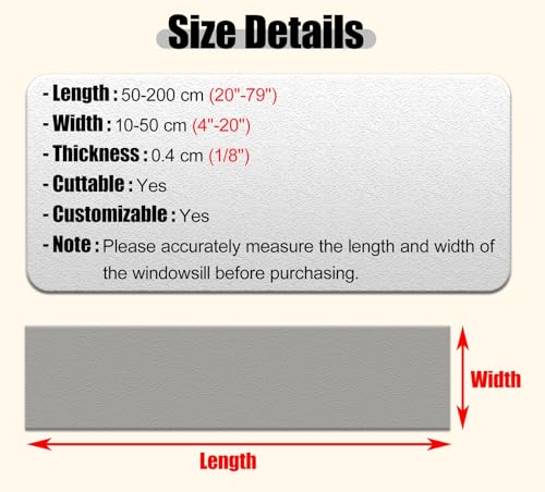 Tapis d'appui de fenêtre découpable coussin anti-poussière lavable - 7