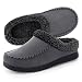ULTRAIDEAS Men's Cozy Memory Foam Moccasin Suede Slippers with Fuzzy Plush Wool-Like Lining, Slip on Mules Clogs House Shoes with Indoor Outdoor Anti-Skid Rubber Sole(Dark Grey, 11-12)