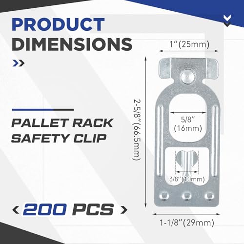 Image of Zonon 200 Pcs Teardrop Pallet Rack Safety Clip Warehouse Storage Pallet Racking Beam Safety Clip Safety Steel Pallet Rack Clip Connector Cross Beam Locker for Shelf Garage