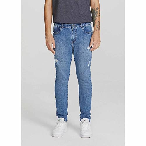 Calça Jeans Masculina Skinny Com Elastano Azul 044