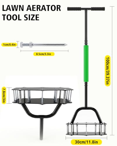 Herramienta manual para airear césped con 17 púas de acero miniatura 6