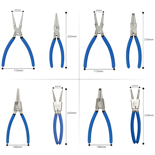 Alicates para anillos de retencion que evitan deformaciones de 225 mm 4
