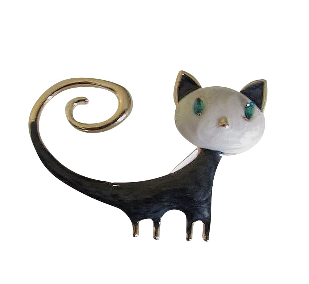 Broche visage Pierrot couleur noir et blanc dorure argent