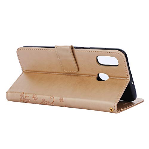 Capa flip MRSTERUS para Galaxy A30 Totem em relevo pequena borboleta couro PU flip carteira para not