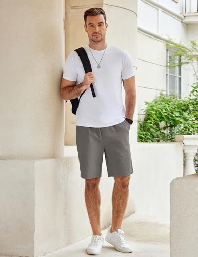 COOFANDY Men's Casual Shorts Cotton Elastic Waist Drawstring Shorts Lightweight Summer Beach Shorts - Image 4