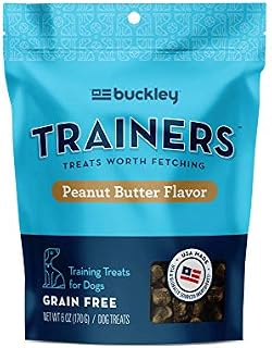 Buckley Trainers All-Natural Grain-Free Dog Training Treats, Peanut Butter, 6 oz