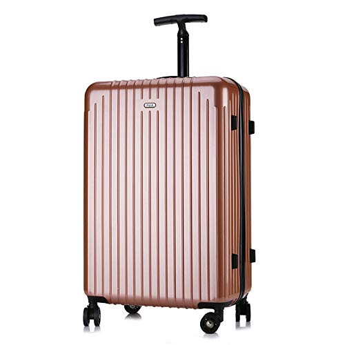 Preisvergleich Produktbild JYKING Hartschalen Trolley Koffer Hartschale Reisekoffer Leichtgewicht ABS Hartschale 4 Rollen Trolley Koffer Reisekoffer Roségold 75 * 48 * 28CM