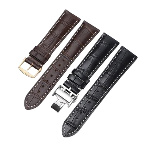 Bracelet en cuir véritable SERDAS boucle papillon pour réparer Longines Master usé