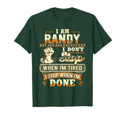 I am Randy Shirt Personalized Randy First Name T-Shirt, Men, Dark Green, Large