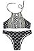 Cupshe Fashion Women's Black Lace Up Halter Padding Bikini Set (M), Black