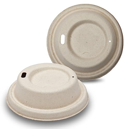 DISPOSABLE GREEN - Tapa de taza para tazas de café NEXTGEN, tapas de taza de café adecuadas para tazas de café desechables de una sola pared, hecha de pulpa de caña de azúcar, se adapta a tazas de