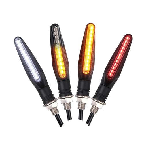 Clignotants LED pour motos universels avec indicateurs de flux blanc rouge ambre
