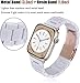 V-MORO Resin Band Compatible with Apple Watch Bands Series 11/10/9/8/7 46mm 45mm 44mm 42mm iWatch 6/5/4/3/2/1/SE with Rose Gold Buckle iWatch Ultra 49mm Lightweight Wristband Strap Women Men,White