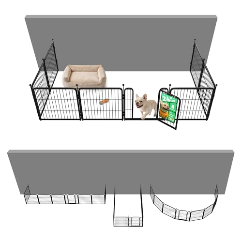 Image of FXW Rollick Dog Playpen with Fence-to-Wall Anchors, 24 inch H, 8 Panels
