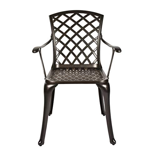 Titimo Outdoor Bistro Dining Chair Set Cast Aluminum Dining Chairs For Patio Furniture Garden Deck With Lattice-Weave Design, Set Of 2,Home Living Room #TOP3