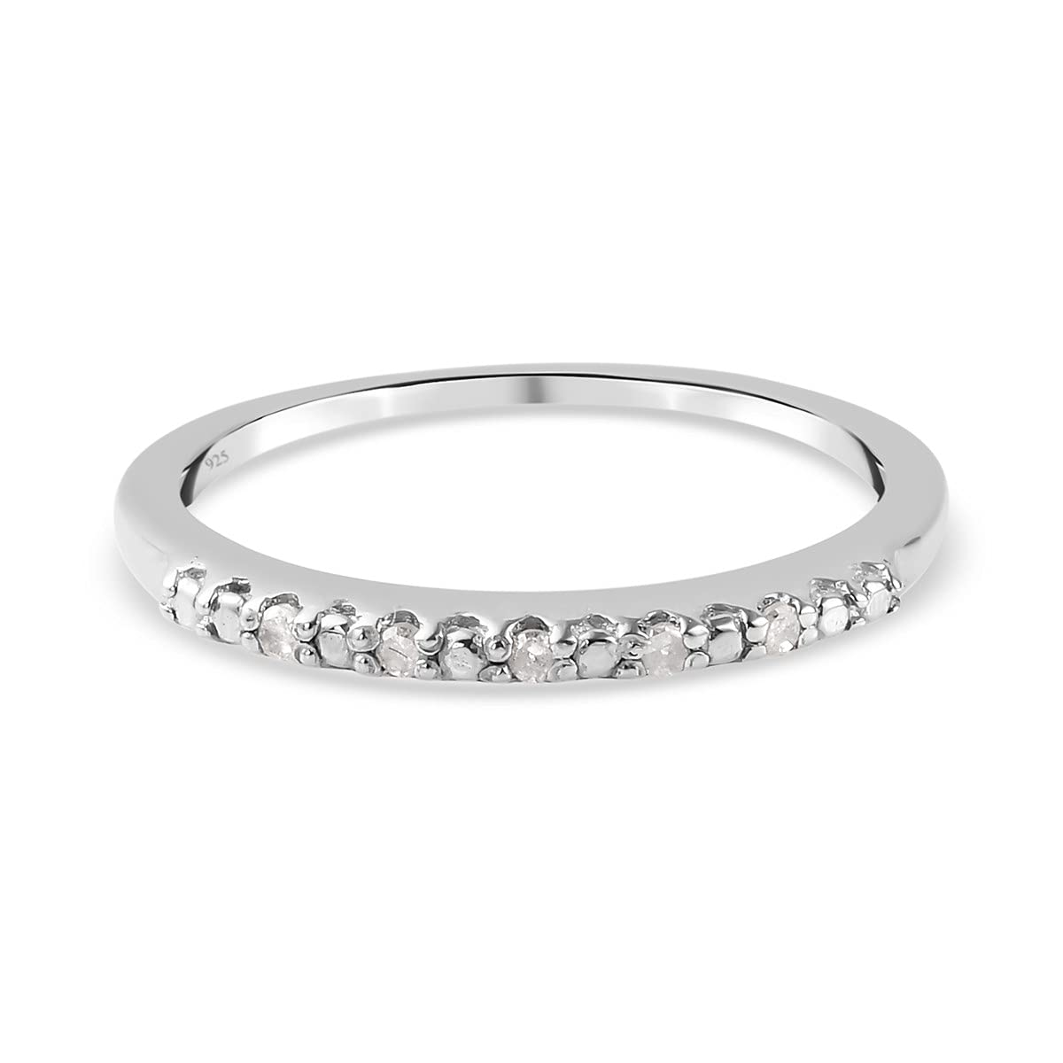 Diamond Half Eternity Ring for Women and Girls in 14ct Gold Plated and Platinum Plated 925 Sterling Silver Jewellery Gift