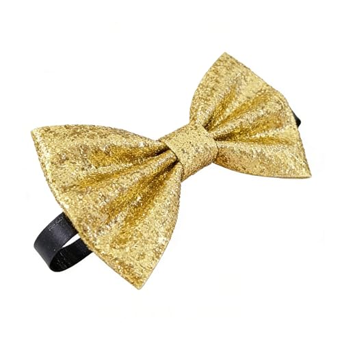 Lyramis - Glitzer Fliege Herren,Fliege Glitzer Herren,Krawatte Schwarz,Kostüm Accessoires,Verstellbare Bow Tie Pailletten Fliege für Männer Kostümzubehör,Hochzeit Party,Weihnachten,Karneval,Fasching (golden)