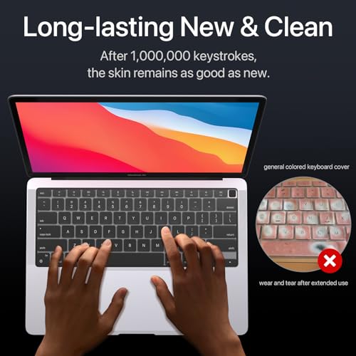 Soonjet Capa de teclado compatível com MacBook Air de 13 polegadas 2022 2021 2020 versão A2337 M1 A2