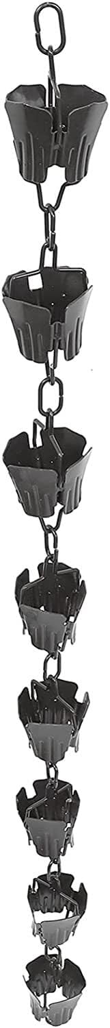 Rain Water Chain Rain Chain Rain Gutter Diverter Rain Chains Direct Flutes Rain Chain Aluminum Rain Umbrella Chain Decorative Garden Rainwater Diverter Functional Replacement for Downspouts ( Color :