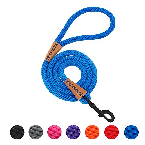 lynxking Braided Dog Rope Leashes Pet Dog Leash Dog Traction Rope Leashes Dog Walking Training Lead for Medium Large Dogs (4Feet Royal Blue)