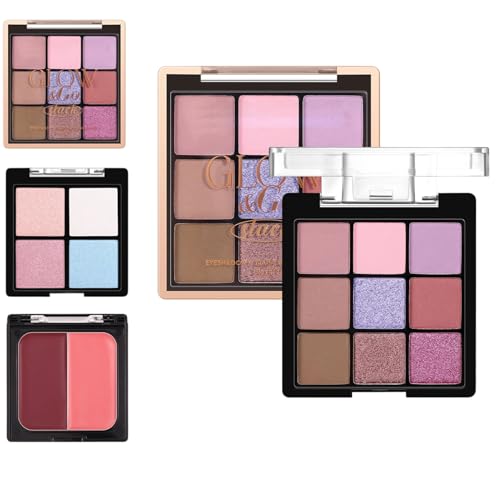 女性用メイクアップパレット,アイシャドウ チーク ハイライター パレット 女性向け - 大人の肌 シマー マット デート 通勤 旅行 撮影用