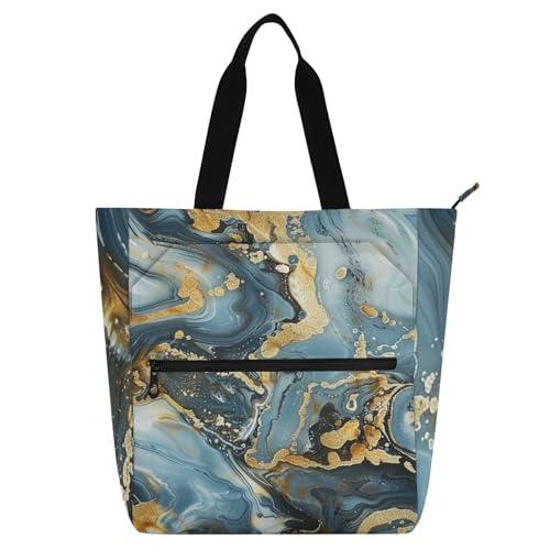 Bolsas de mano con cremallera y diseño de mármol resistente para libros