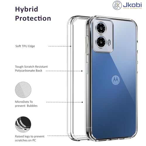 Image of Jkobi Back Cover for Motorola Moto G34 5G (Silicone Clear Shockproof Case with Camera Protection | Soft and Flexible | Transparent)