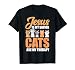 Jesus Is My Savior Cats Are My Therapy Christian Cat Lovers T-Shirt