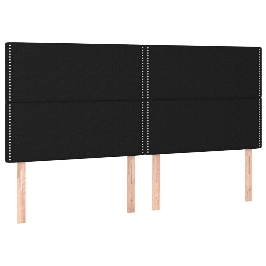 Zagłówek do łóżka z LED, czarny, 160x5x118/128 cm, tkanina - regulowany zagłówek z taśmą LED do cięcia, zapewniający podparcie pleców podczas czytania, instrukcją montażu,