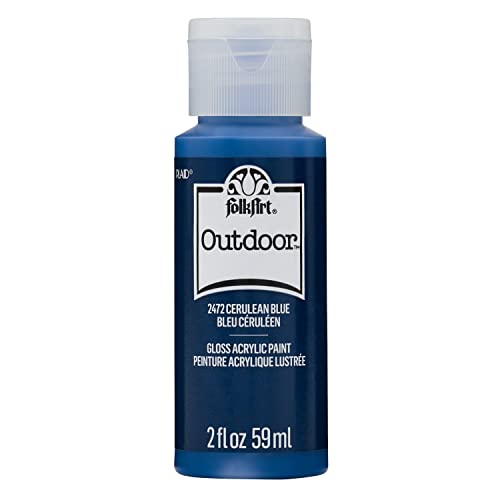 FolkArt Outdoor Acrylic Paint in Assorted Colors (2 Ounce), 2472 Cerulean Blue