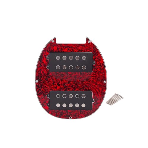 Pickguard guitare électrique rouge plaque avec micros et boutons assemblés - 3