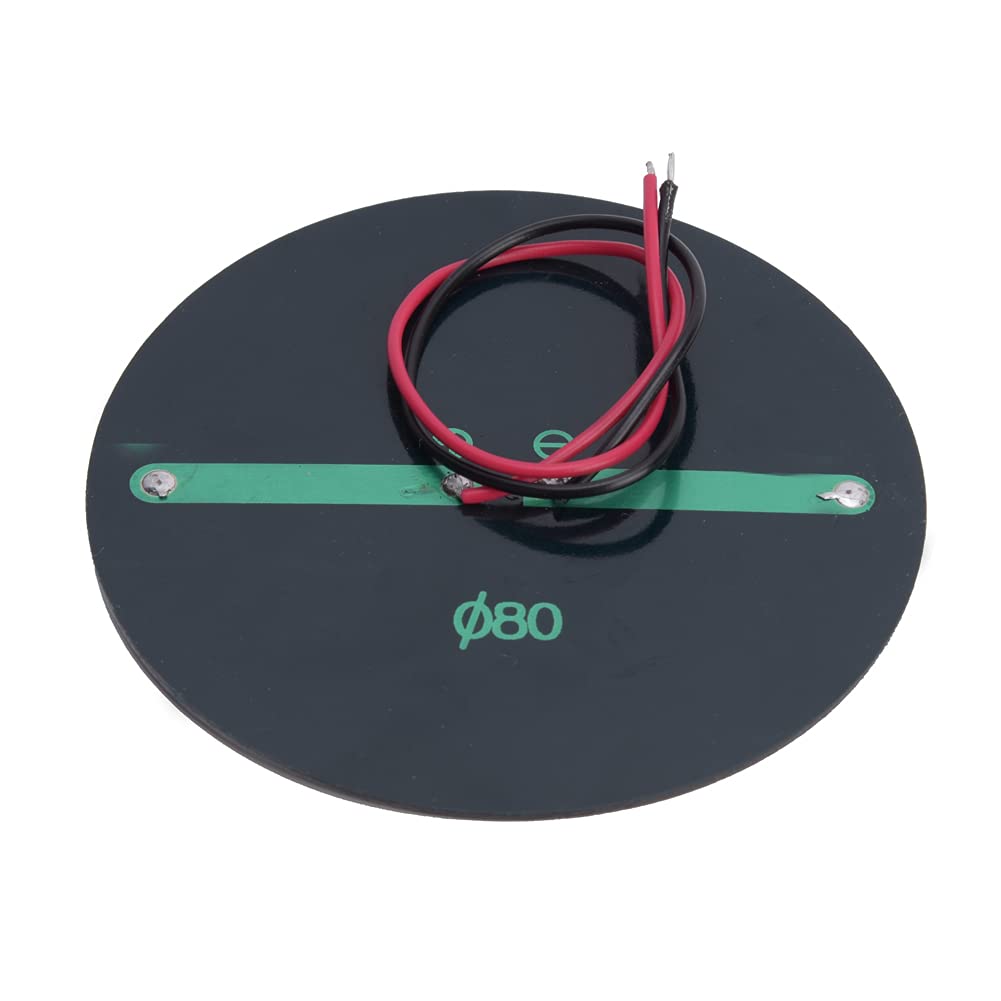 Pannello solare in silicio policristallino rotondo da 6 V e 80 mm, 4 pezzi, cella solare portatile ed efficiente con stabilizzazione della tensione, piccolo pannello solare leggero